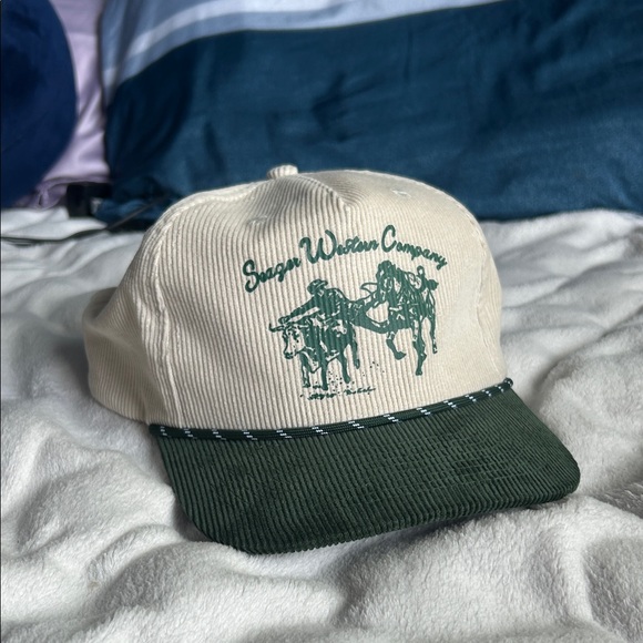 Seager Western Company Beige and Green SnapBack hat - Picture 1 of 4